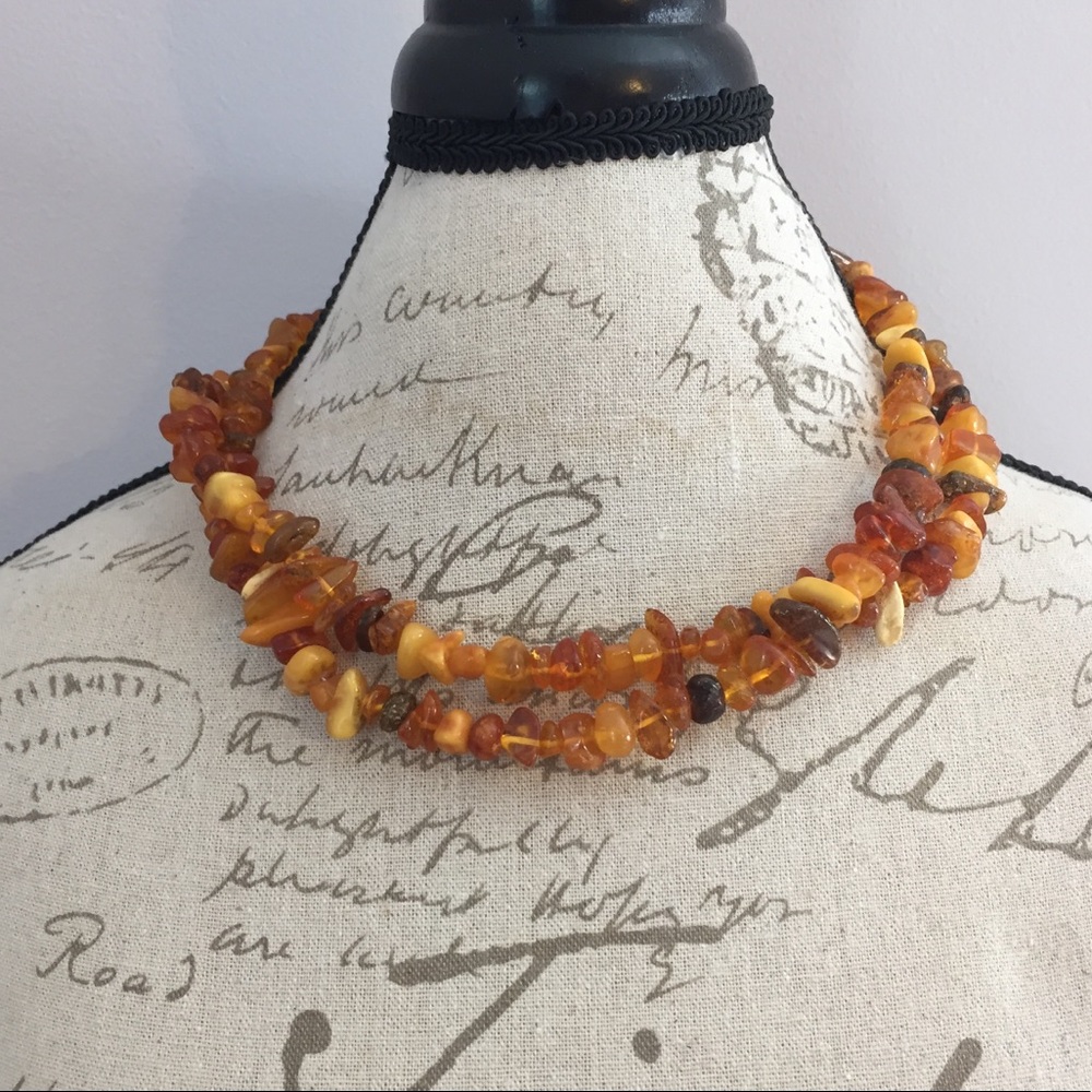 Long amber necklace
